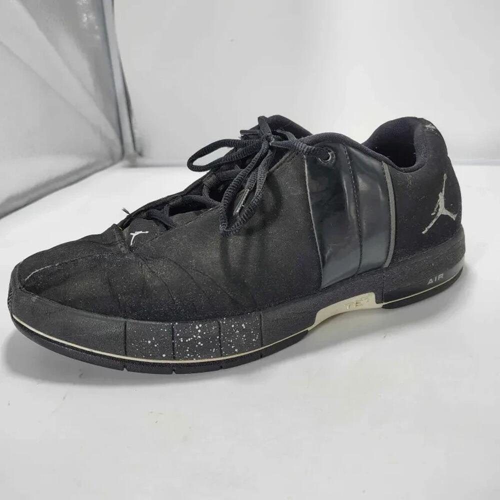Nike Air Jordan TE 2 Low Men's Sneaker 11 Triple Black Leather Shoes 310011-005